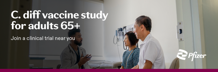 Pfizer C. diff Vaccine Trial Banner