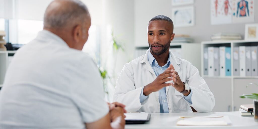 Men at the doctor's office